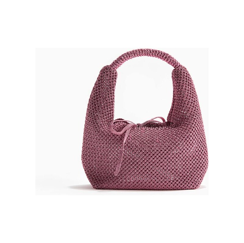 H&M - Třpytivá kabelka z dírkovaného úpletu - růžová 114926080