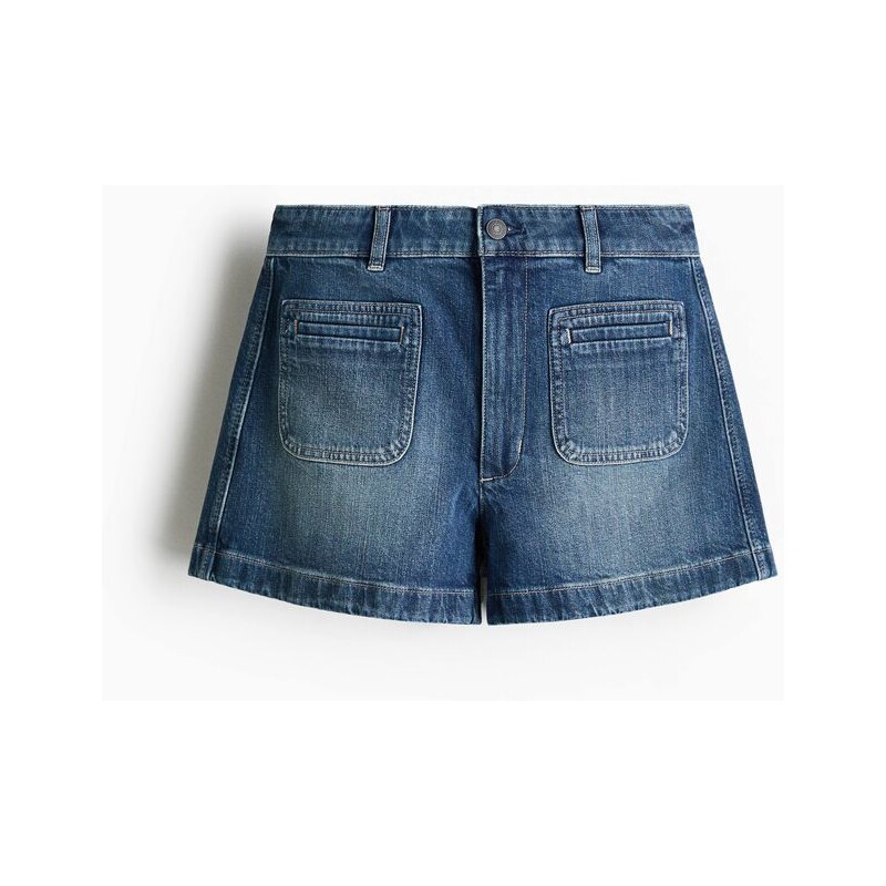 H&M - Džínové šortkys vysokým pasem - Denim Blue