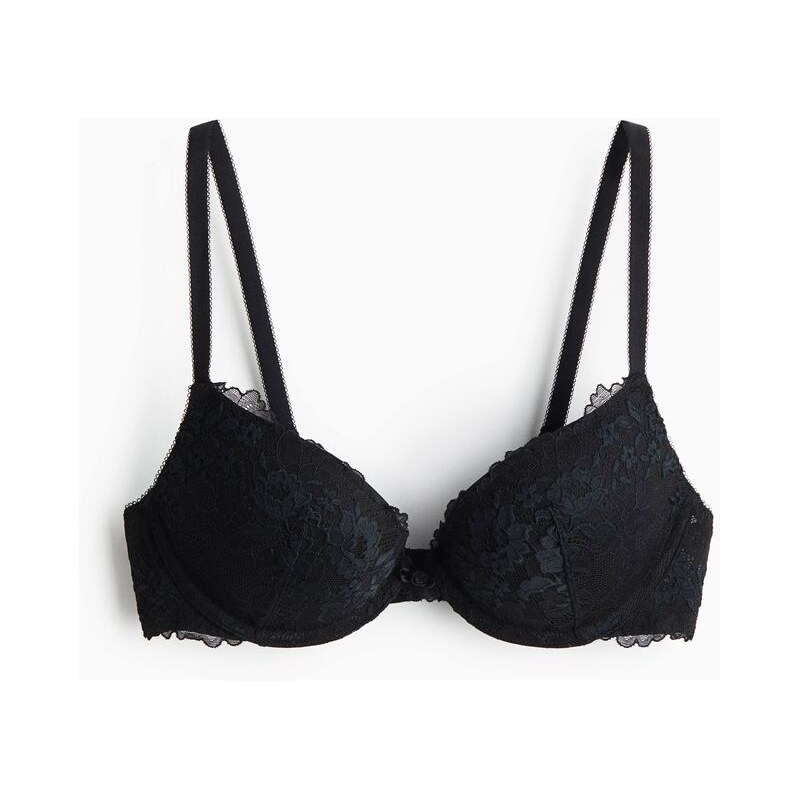 H&M - Krajková super push-upka - černá 114926153
