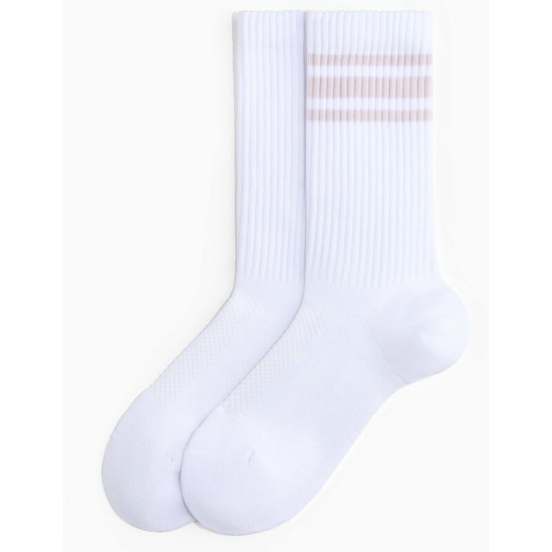 H&M - Sportovní ponožkys DryMove 2 páry - bílá 114926156