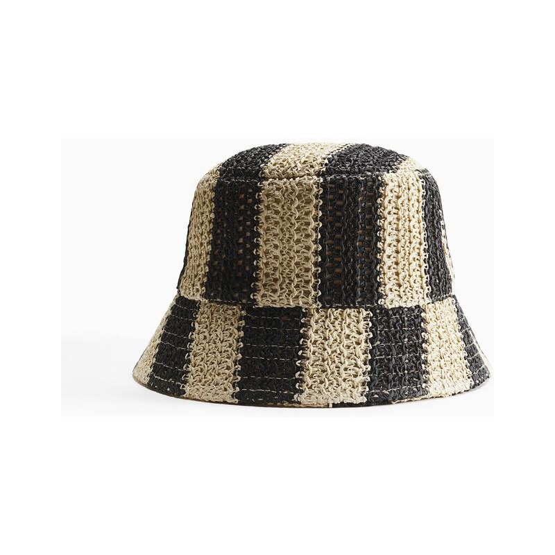 H&M - Slaměný klobouk bucket - bílá 114926180