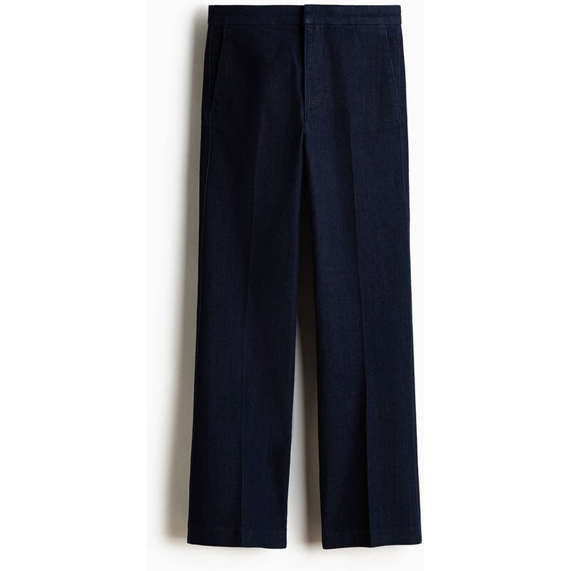 H&M - Flared High Waist Ankle Jeans - modrá 114926209