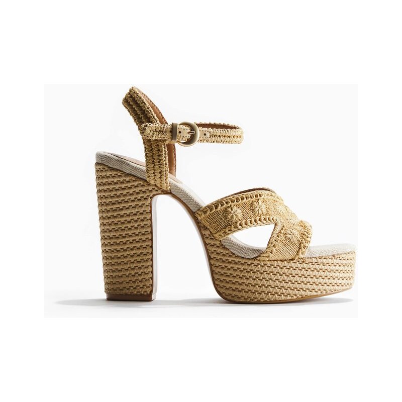 H&M - Espadrilky na podpatku - béžová 114926226