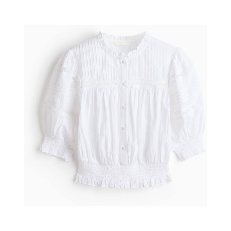 H&M - Bavlněná halenka sesámky - bílá 114926264