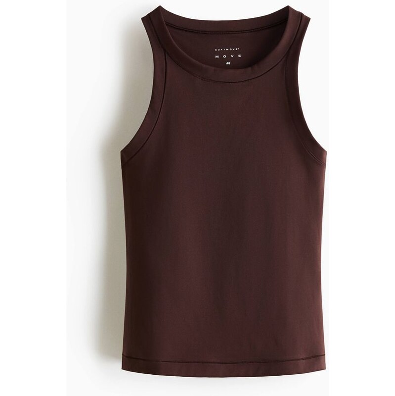 H&M - Sportovní tílko SoftMove Slim Fit - hnědá 114926298