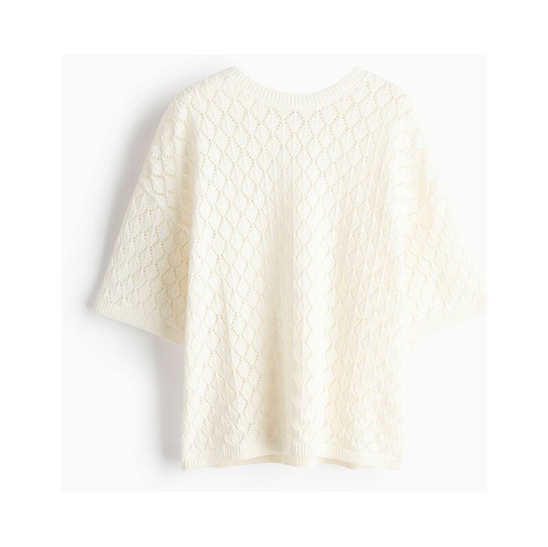 H&M - Top z ažurového úpletu - bílá 114926310