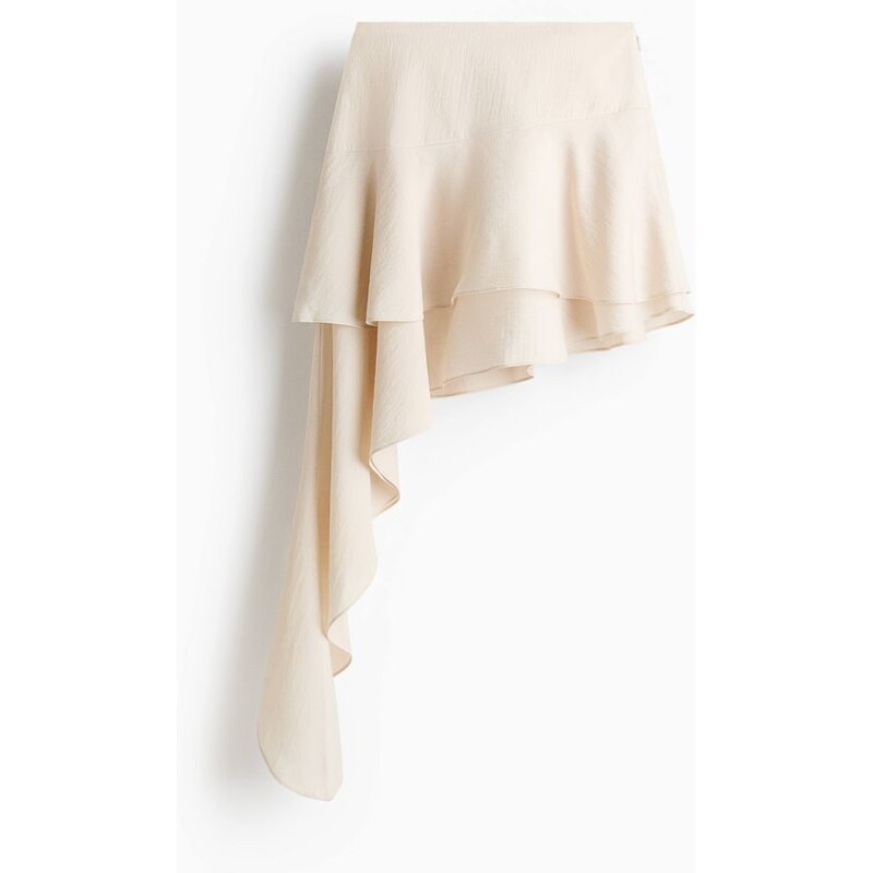 H&M - Vrstvená sukně s řaseným dílem - béžová 114926336
