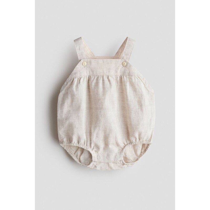 H&M - Lněný overal - Světle Béžová