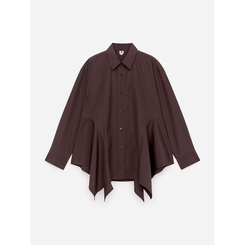 H&M - Bavlněná košiles volánky - hnědá 114926341