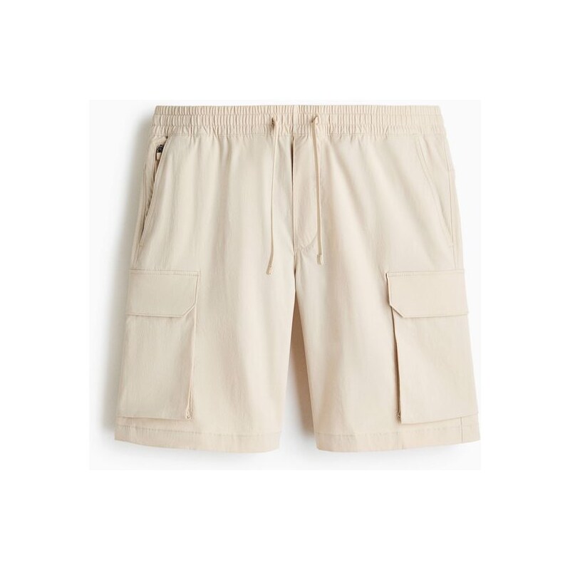 H&M - Šortky cargo Regular Fit - Světle Béžová