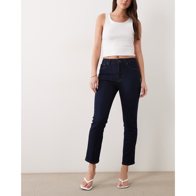 Good American good legs straight jeans in dark blue wash-Navy