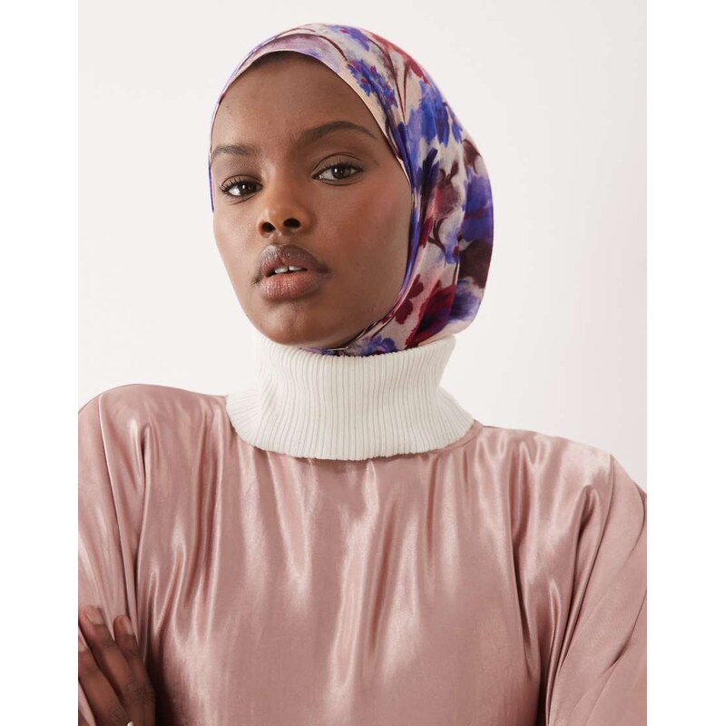 IYAL light weight headscarf in blue floral print-Multi 114927833