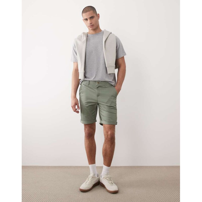 ONLY & SONS regular fit chino shorts in sage green