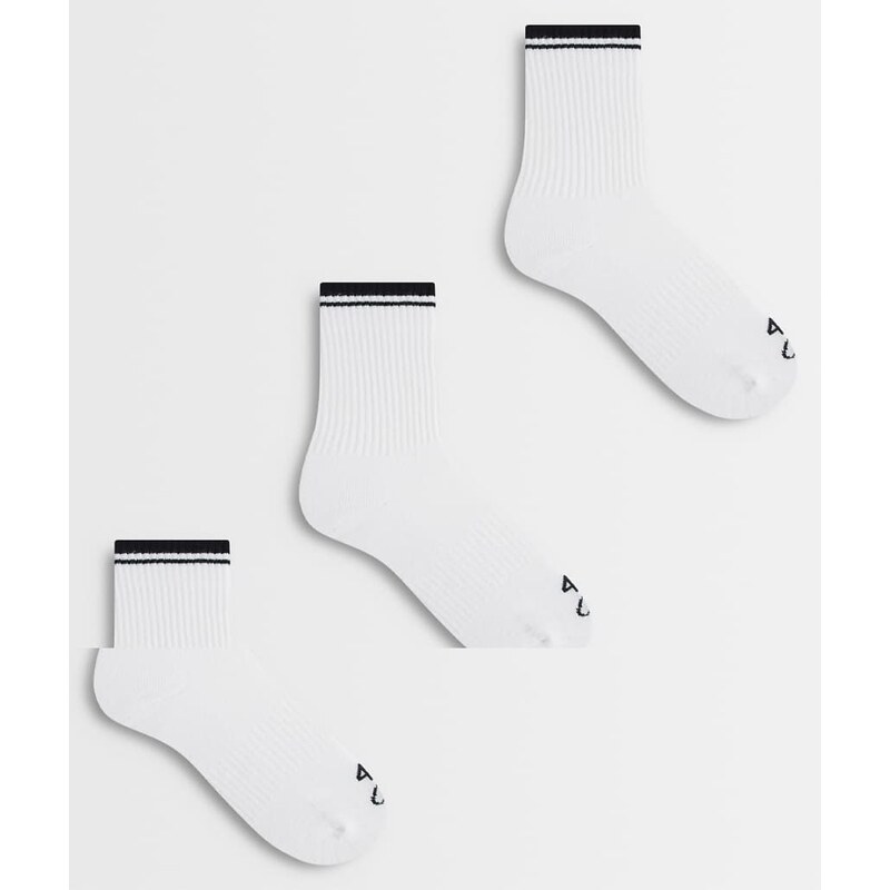 4505 stripe edge 3 pack sock with arch support in white with