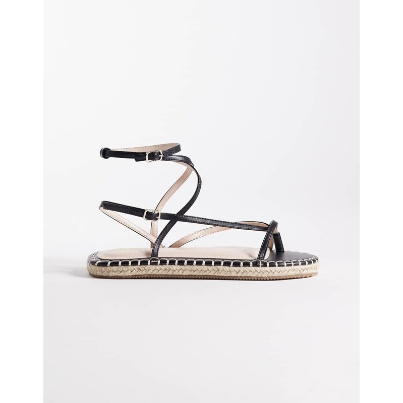 RAID Danita espadrille flat sandals in black 115518022