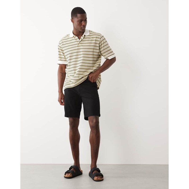 ASOS DESIGN skinny fit chino shorts in black