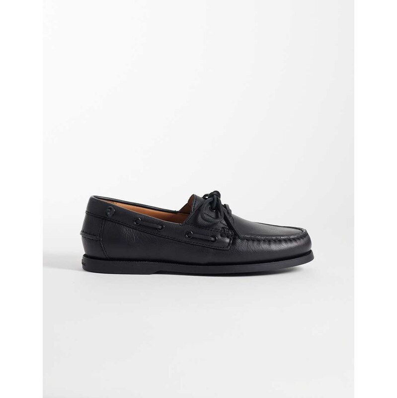 Polo Ralph Lauren leather boat shoes with tassels in black