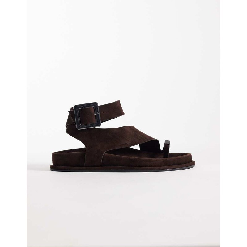 ASOS DESIGN Fletcher footbed sandal with metal toe loop in