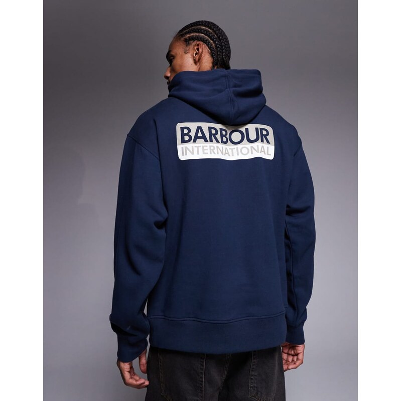 Barbour International Wendell oversized logo hoodie with back