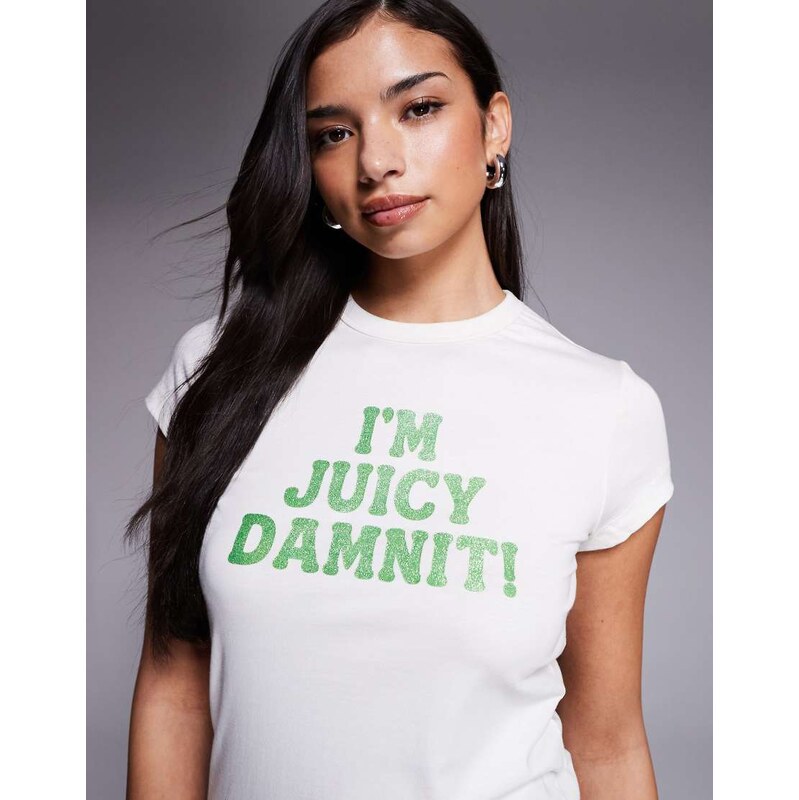 Juicy Couture Hilton Im juicy logo t-shirt in light green 114927779