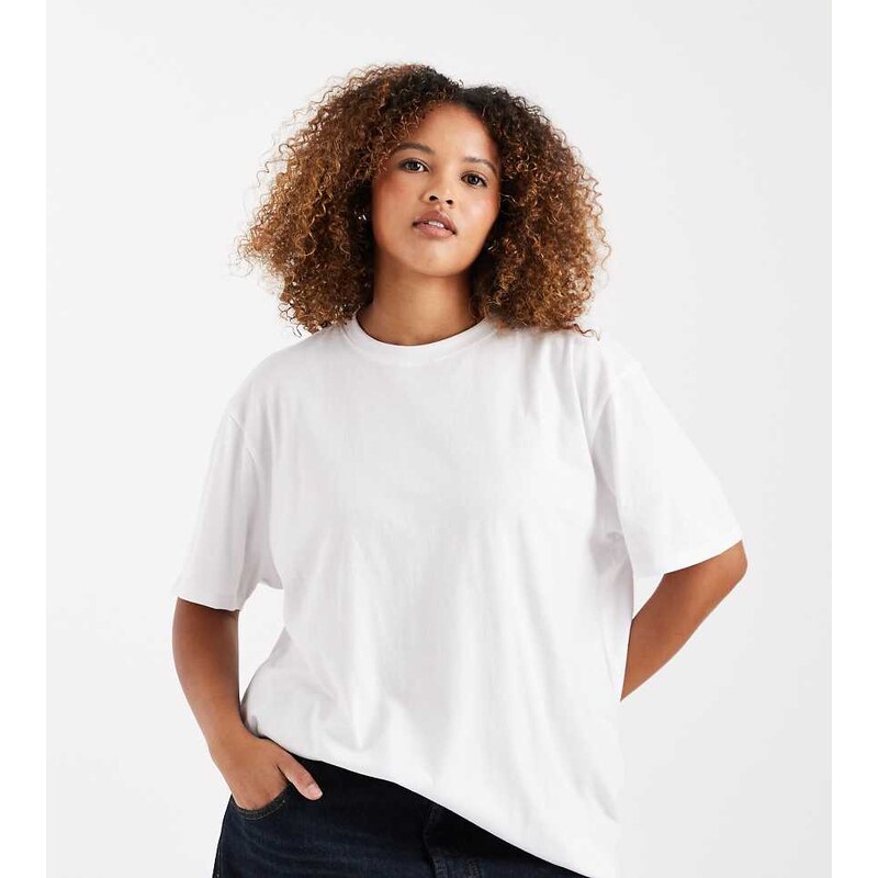 New Look Plus New Look Curve oversized t-shirt in white 114927838