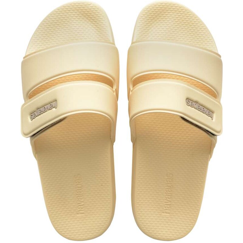 Havaianas double strap sliders in cream-White 114927889
