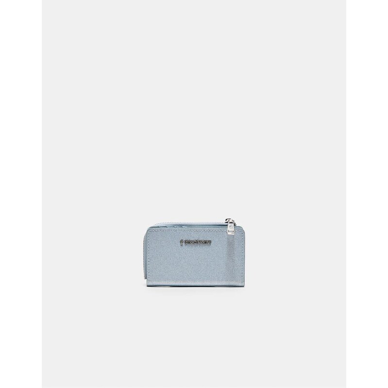 Stradivarius Shimmery card holder in sky blue 114928098