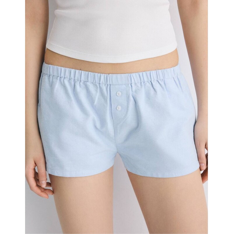 Stradivarius Mini buttoned shorts in sky blue 114935251
