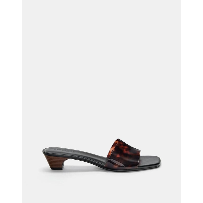 Pull&Bear Vinyl heeled mule sandals in multicoloured 114928130
