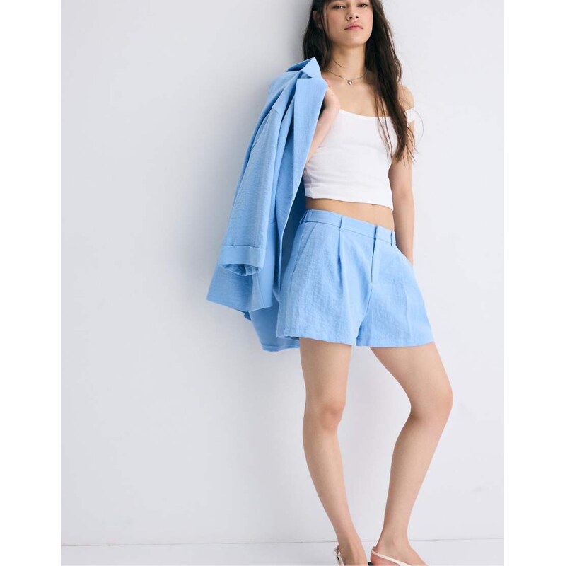 Stradivarius Smart rustic shorts in blue 114928148