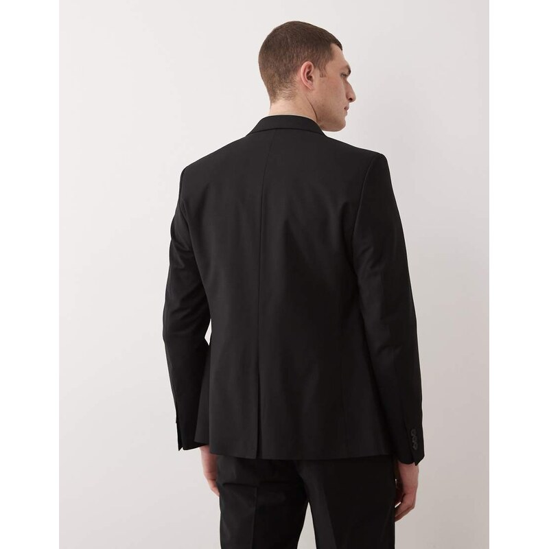 ASOS DESIGN skinny washable wool suit blazer in black