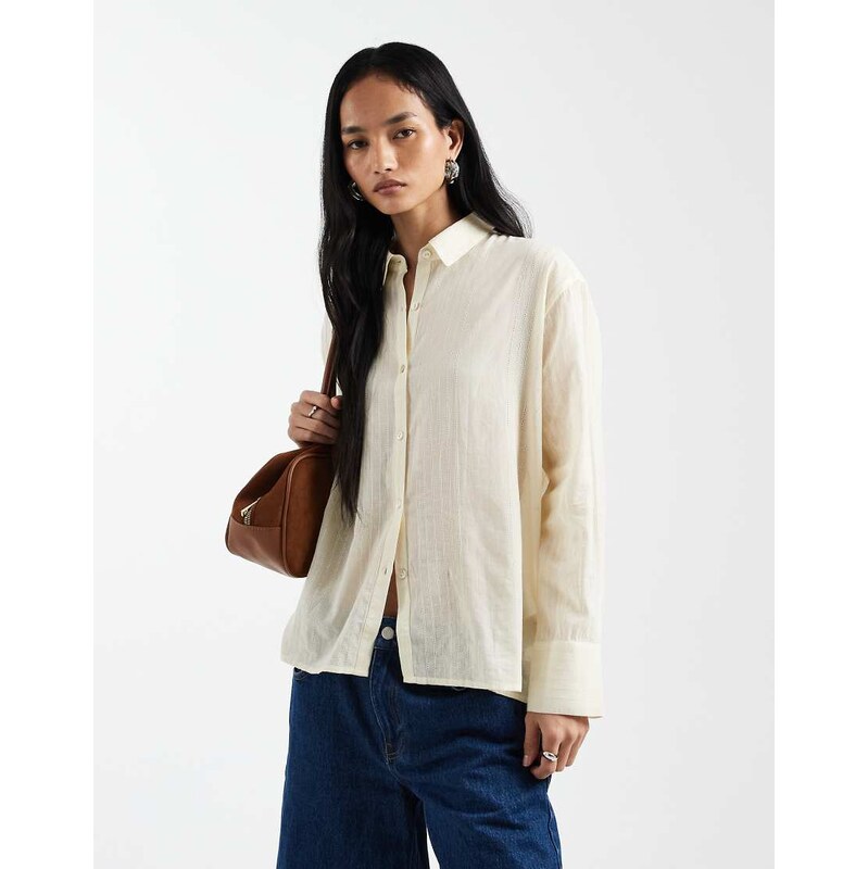 Cotton On haven cotton dobby dad shirt in yellow 115624324