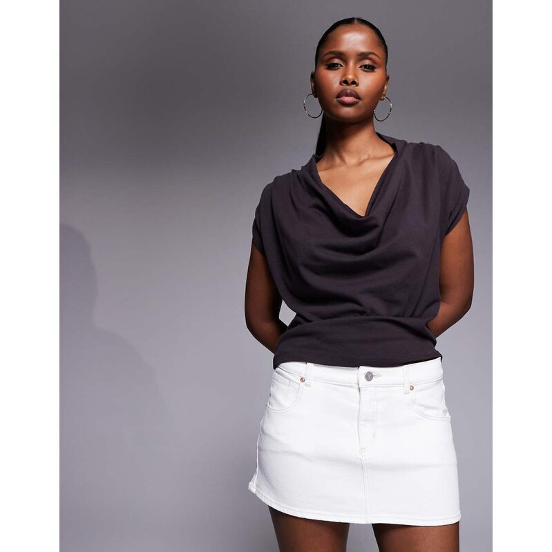 Abrand Jeans Abrand mid rise denim mini skirt in white 114930189