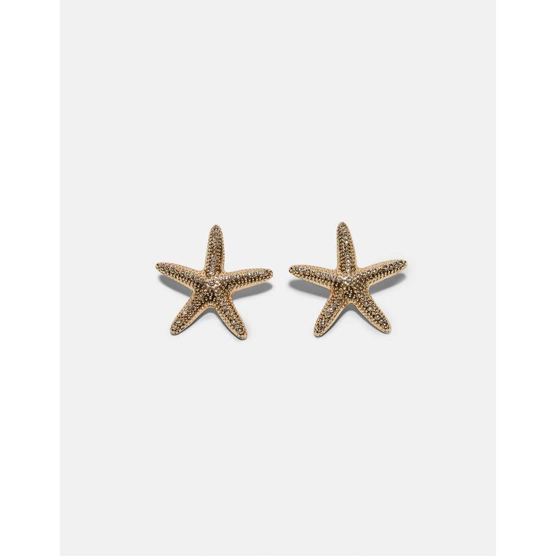 Stradivarius Starfish earrings in gold-Yellow 115491736