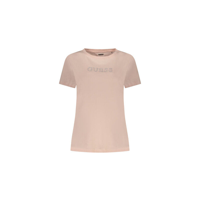 Dámské tričko s krátkým rukávem GUESS JEANS - růžové - L 114929919