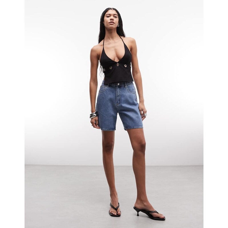 Abrand Jeans Abrand high rise denim shorts in mid wash blue 114930188