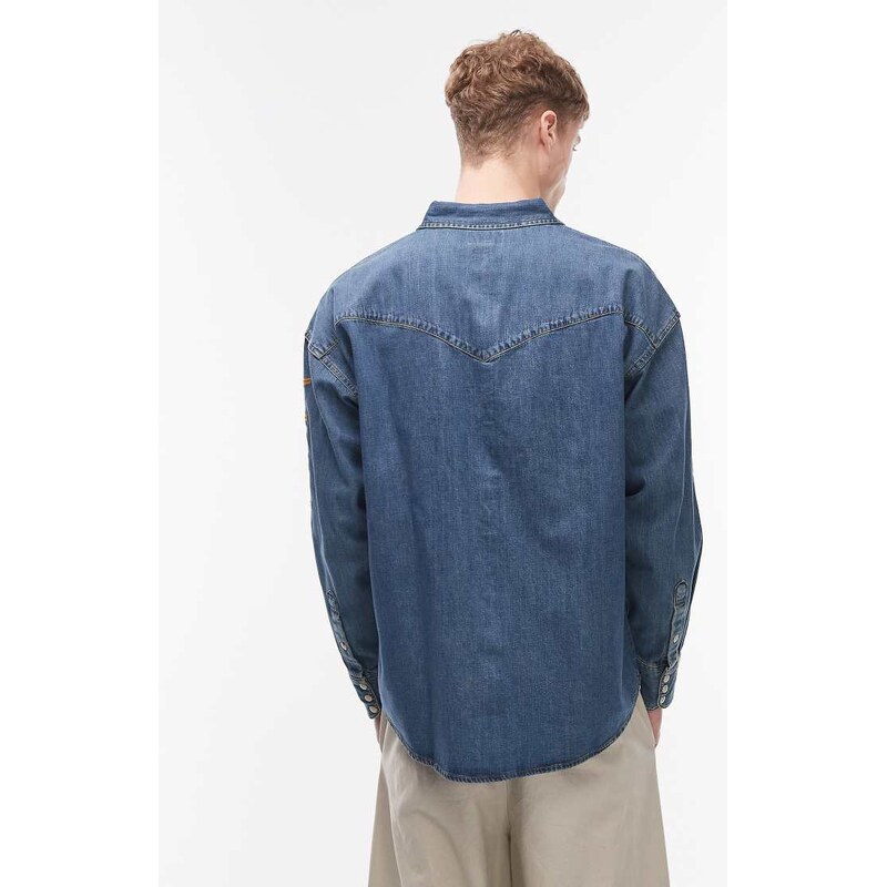 Wrangler western shirt in blue denim