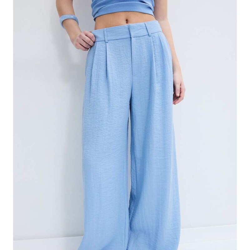 Stradivarius Petite rustic wide-leg trousers with adjustable buttons 114935248