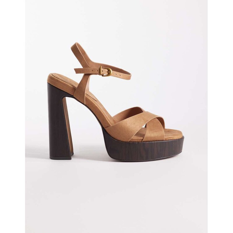 ASOS DESIGN Nadina cross strap platform high heeled sandals in