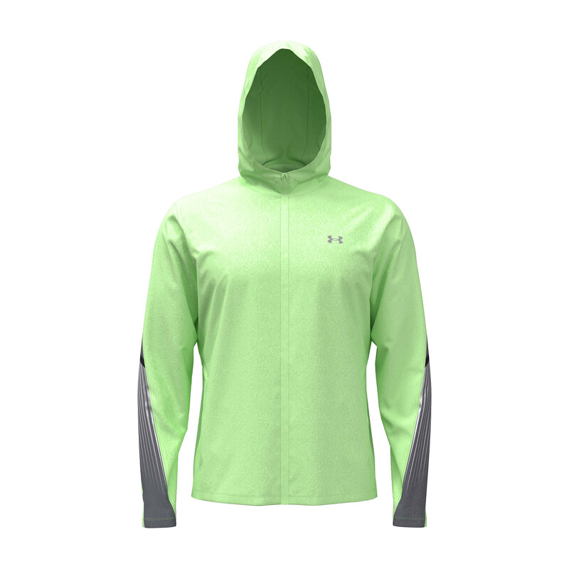Pánská běžecká bunda Under Armour Velociti Storm Hooded lumos lime/white