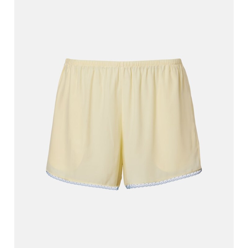SIR Lace-trimmed silk shorts