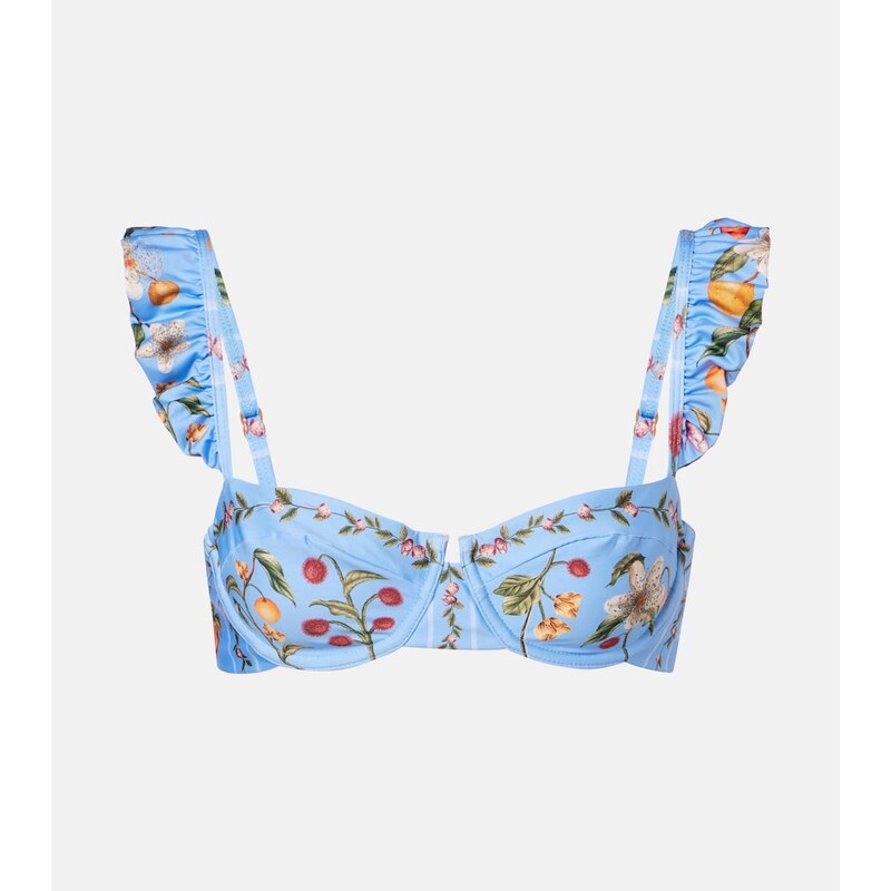 Agua by Agua Bendita Kiwi printed ruffled bikini top