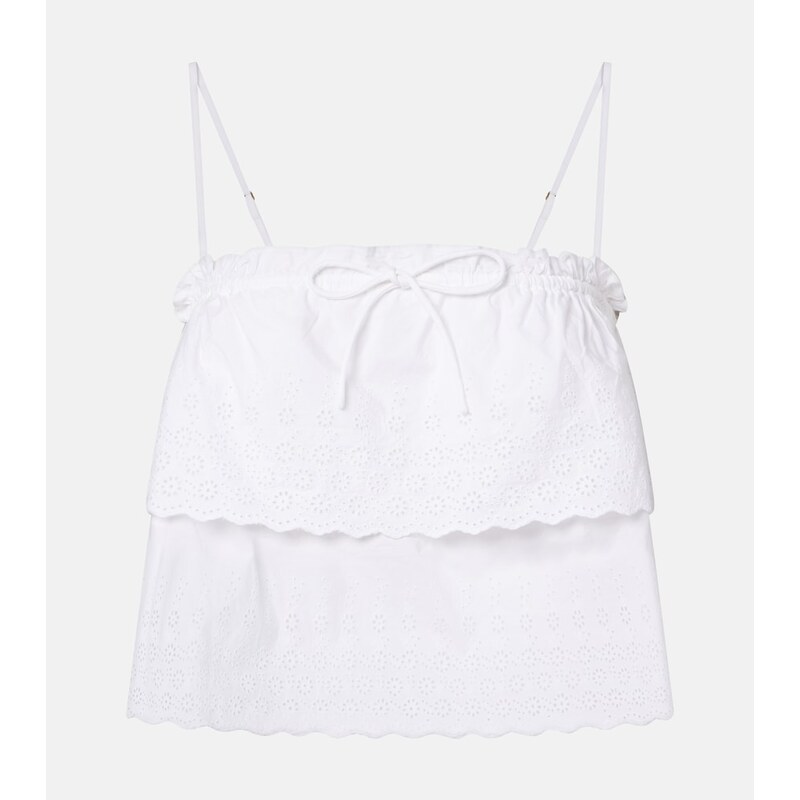 Veronica Beard Oseanna cotton poplin crop top