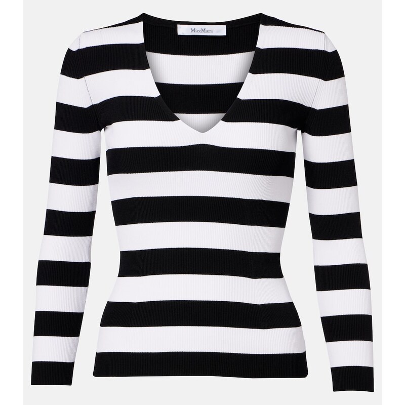 Max Mara Vello ribbed-knit striped sweater
