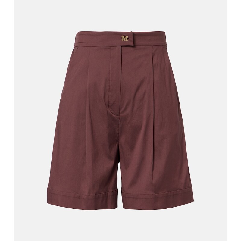 Max Mara Medeola pleated cotton-blend shorts