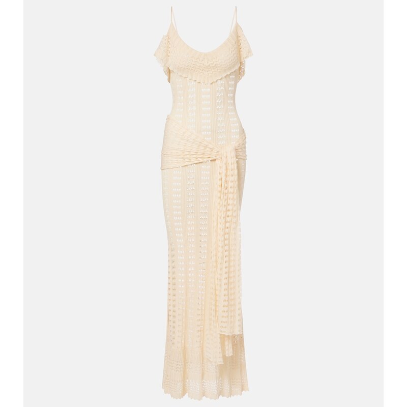 Aya Muse Ruffled pointelle maxi dress