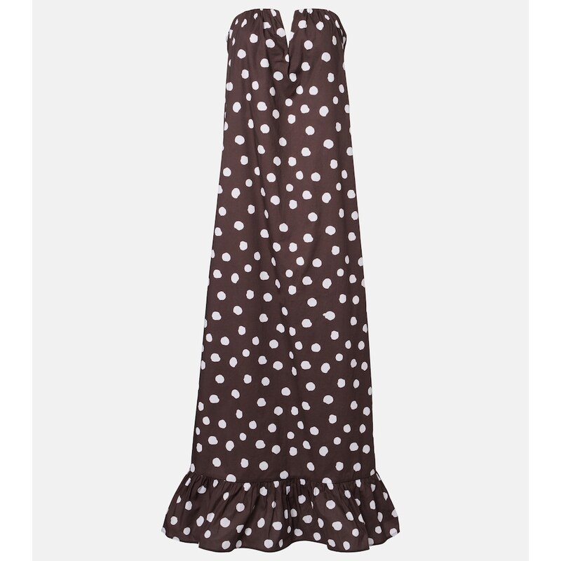 Adriana Degreas Polka-dot cotton-blend maxi dress