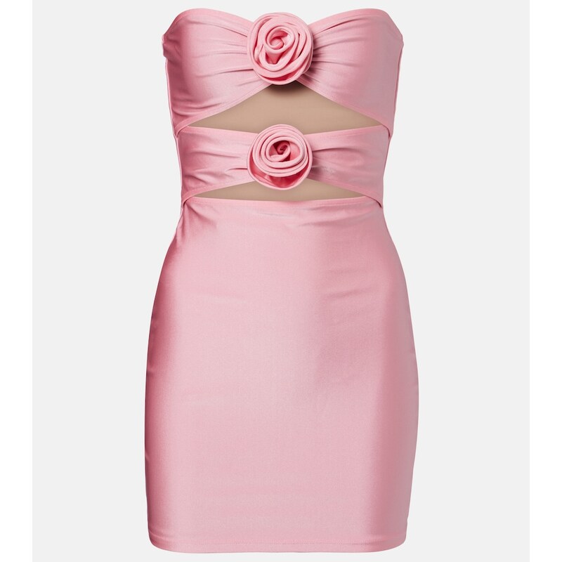 Adriana Degreas Cutout floral-appliquÃ minidress