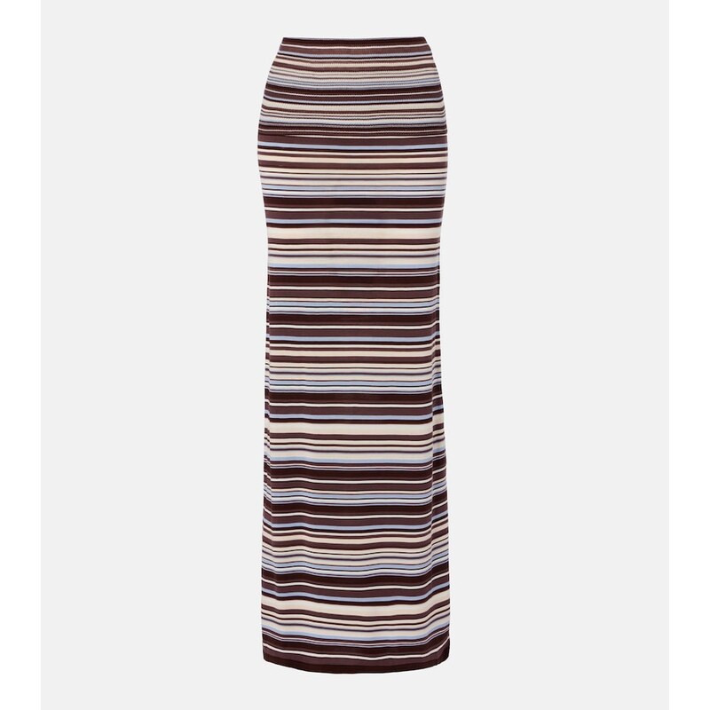Aya Muse Knitted striped maxi skirt