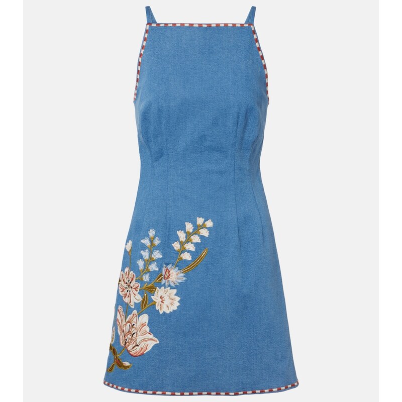Veronica Beard Chester floral denim minidress